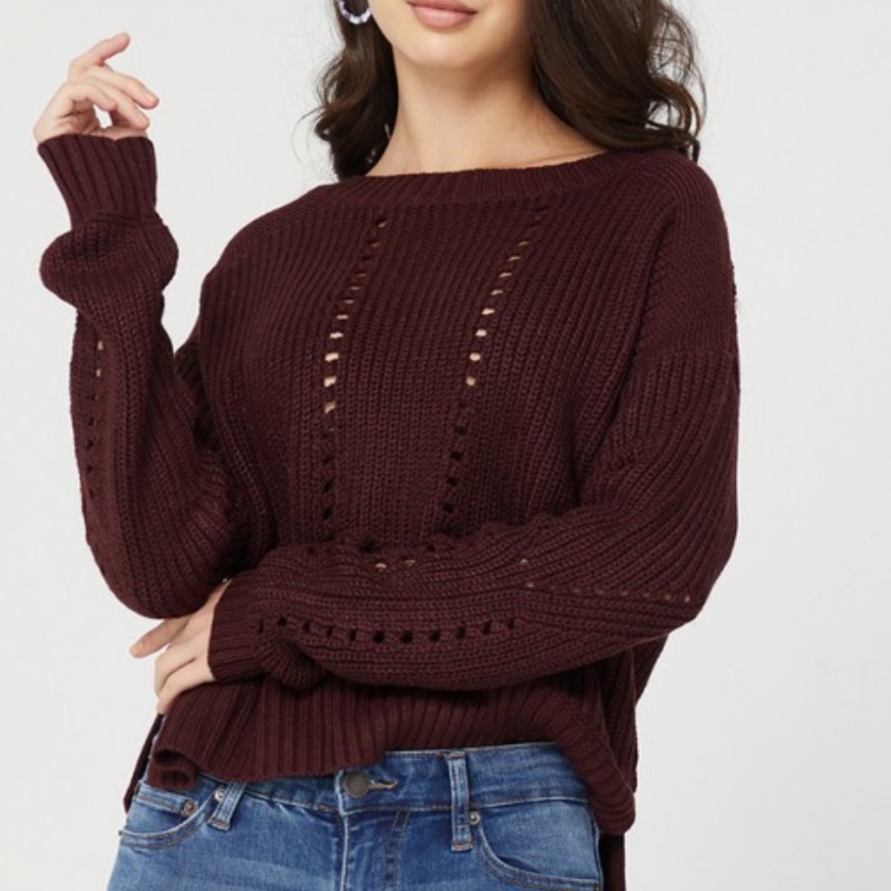 Women's Burgundy/Brown Sweater